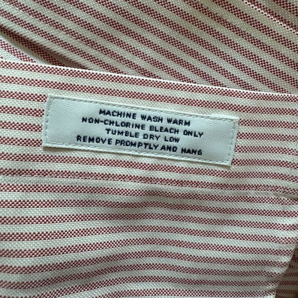 Brooks Brothers Shirt Men's Button Down Slim Fit White Pink Striped Size 16-3 - Picture 5 of 5